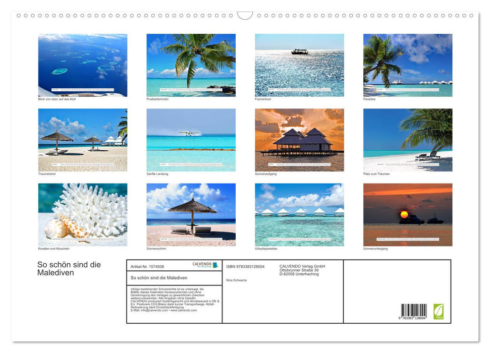 Les Maldives sont si belles (Calendrier mural CALVENDO 2024) 