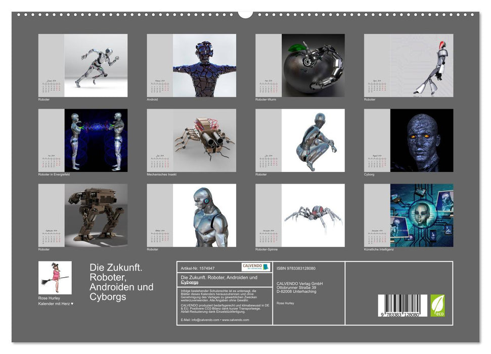 The future. Robots, Androids and Cyborgs (CALVENDO Premium Wall Calendar 2024) 