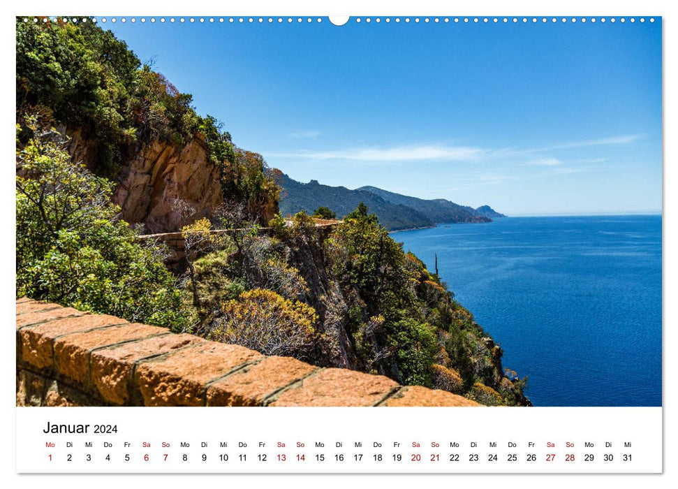 Corsica - The Beautiful in the Mediterranean (CALVENDO Premium Wall Calendar 2024) 