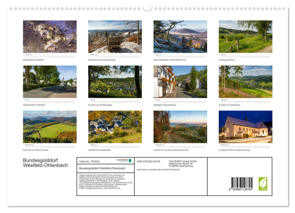 Bundesgolddorf Westfeld-Ohlenbach (CALVENDO Premium Wall Calendar 2024) 