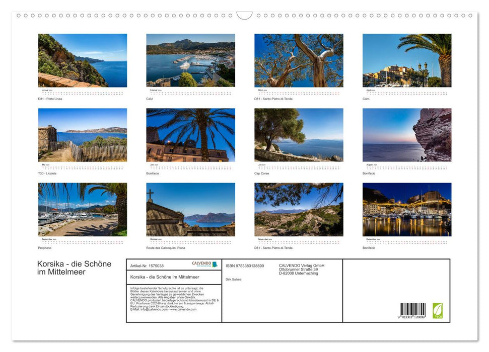 Corsica - The Beautiful in the Mediterranean (CALVENDO wall calendar 2024) 