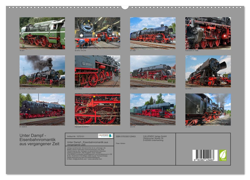 Unter Dampf - Eisenbahnromantik aus vergangener Zeit (CALVENDO Premium Wandkalender 2024)