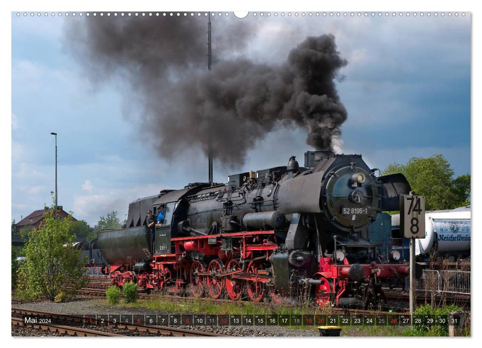 Sous la vapeur - Romance ferroviaire d'une époque révolue (Calendrier mural CALVENDO Premium 2024) 