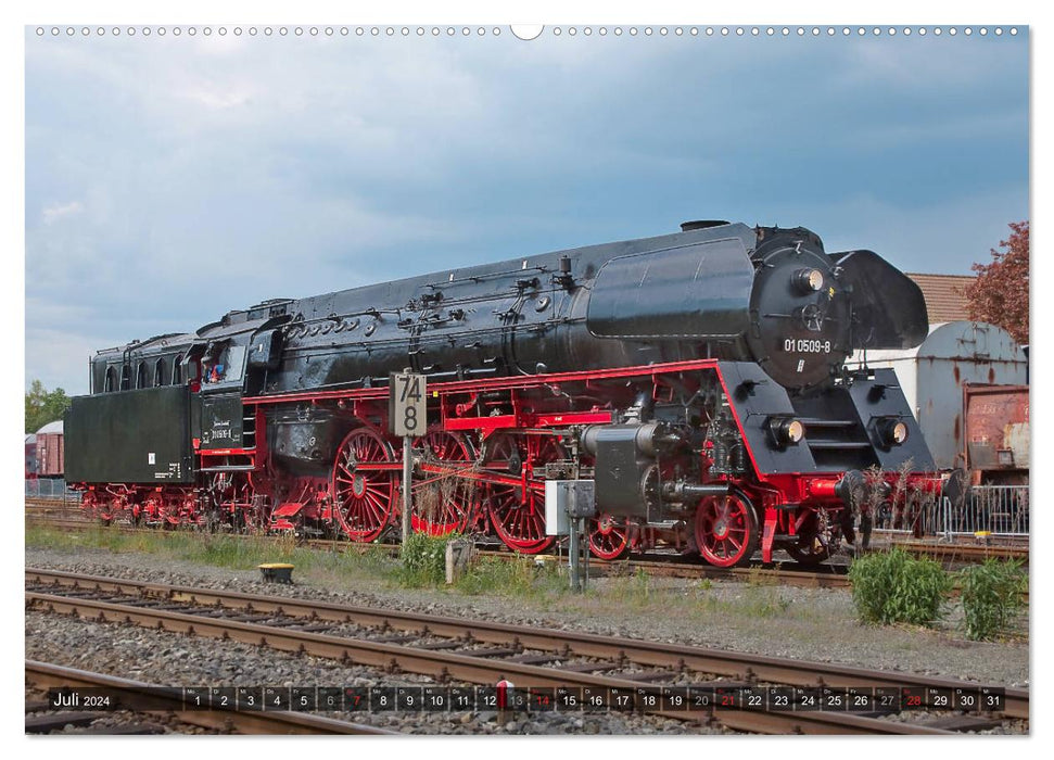 Sous la vapeur - Romance ferroviaire d'une époque révolue (Calendrier mural CALVENDO Premium 2024) 