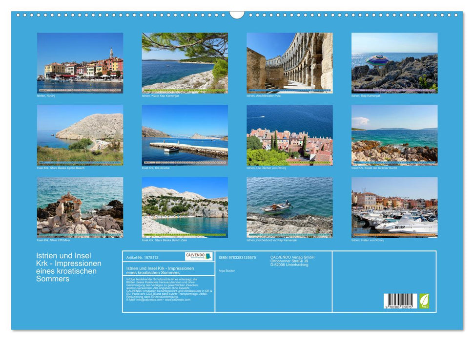 Istrien und Insel Krk - Impressionen eines kroatischen Sommers (CALVENDO Wandkalender 2024)