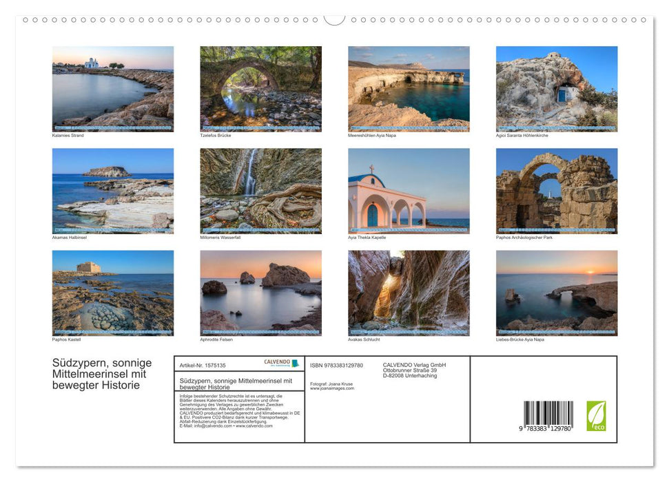 Southern Cyprus, sunny Mediterranean island with an eventful history (CALVENDO Premium Wall Calendar 2024) 