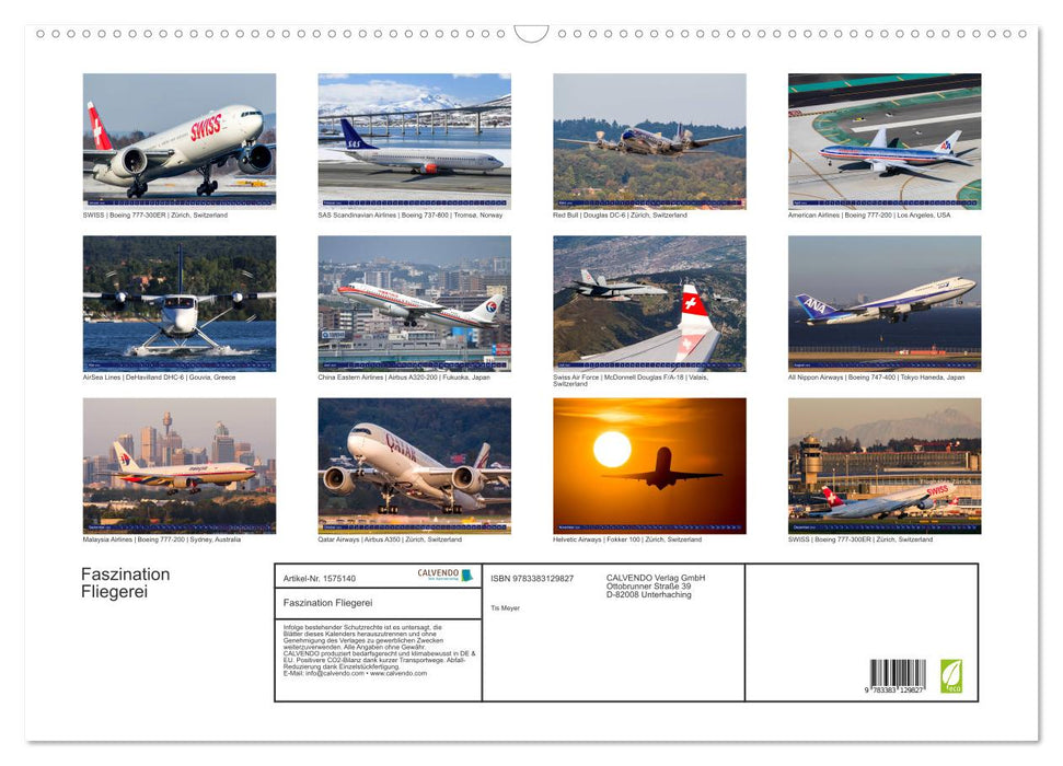 The fascination of aviation (CALVENDO wall calendar 2024) 