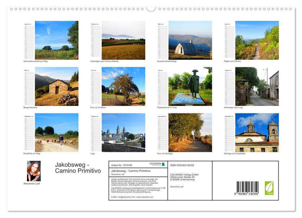 Way of St. James - Camino Primitivo (CALVENDO Premium Wall Calendar 2024) 