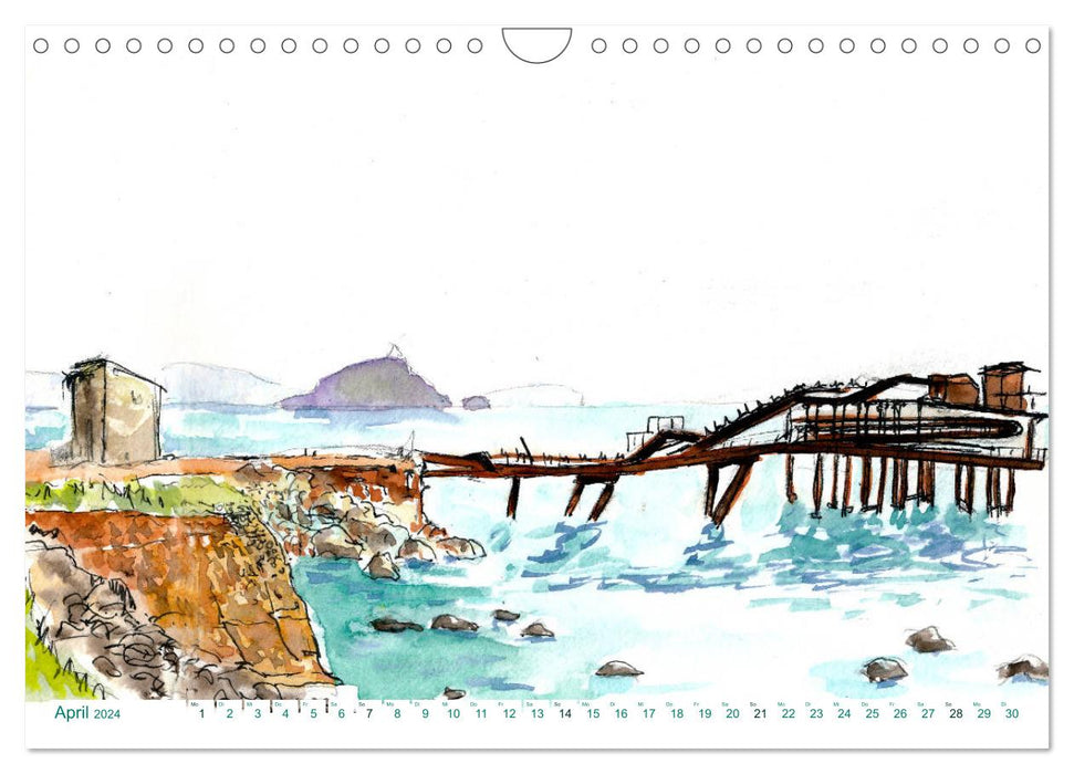 Toskana-Insel Elba - Aquarellskizzen (CALVENDO Wandkalender 2024)
