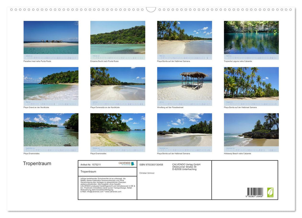 Tropical dream - impressions from the Dominican Republic (CALVENDO wall calendar 2024) 