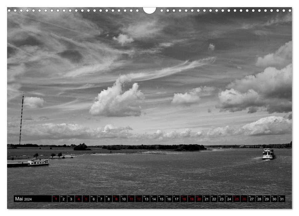 Monochrome Lower Rhine (CALVENDO wall calendar 2024) 