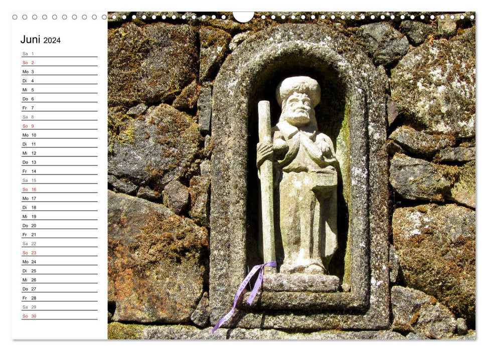 Way of St. James - Camino Portugues Central (CALVENDO wall calendar 2024) 