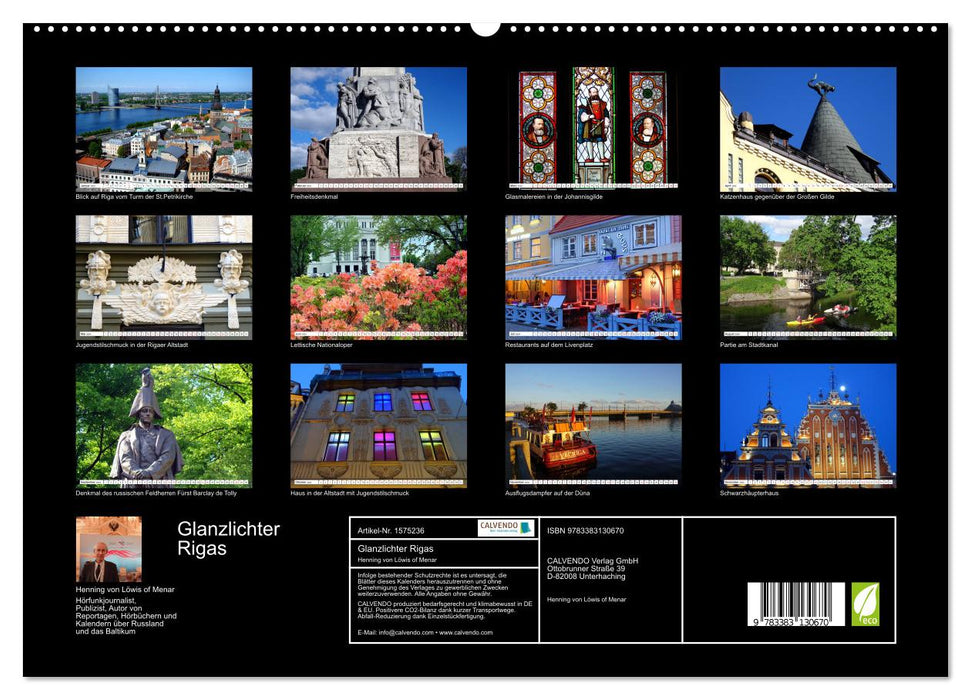 Highlights of Riga - Latvia's magnificent capital (CALVENDO Premium Wall Calendar 2024) 