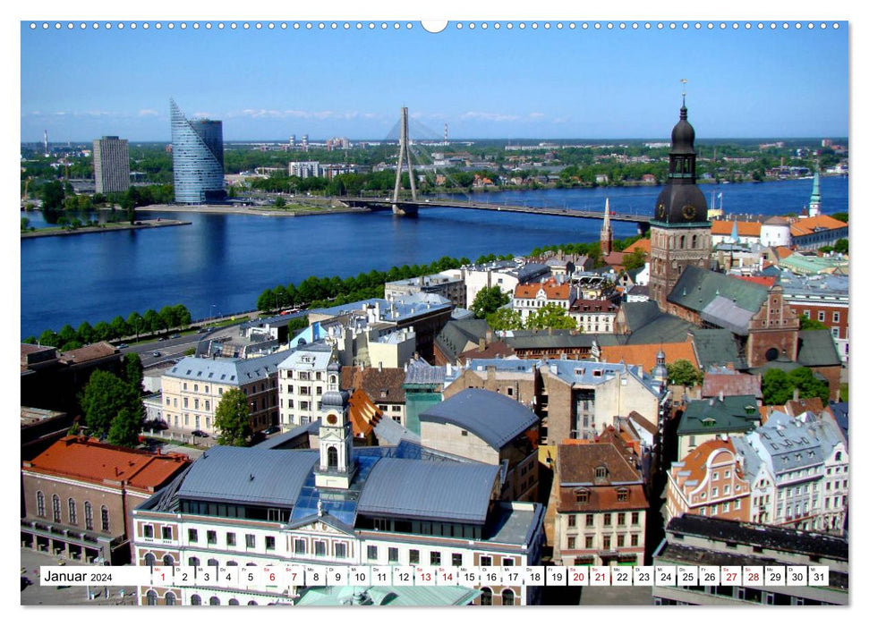 Highlights of Riga - Latvia's magnificent capital (CALVENDO Premium Wall Calendar 2024) 