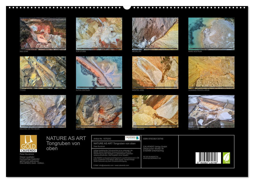 Nature as Art - Tongruben von oben (CALVENDO Premium Wandkalender 2024)