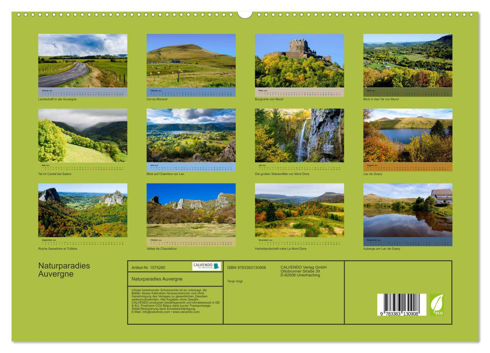 Naturparadies Auvergne (CALVENDO Premium Wandkalender 2024)