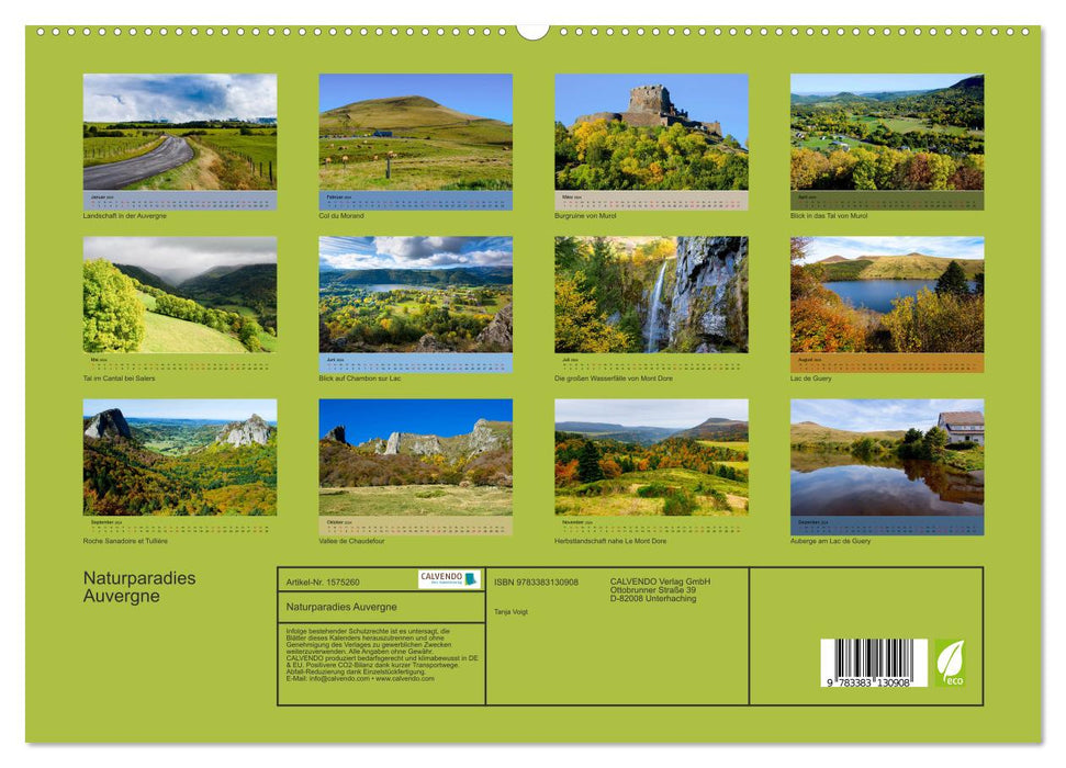 Natural paradise Auvergne (CALVENDO Premium wall calendar 2024) 