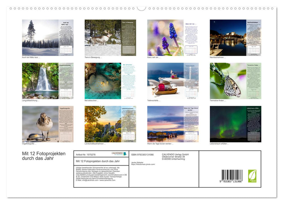 With 12 photo projects through the year (CALVENDO Premium Wall Calendar 2024) 