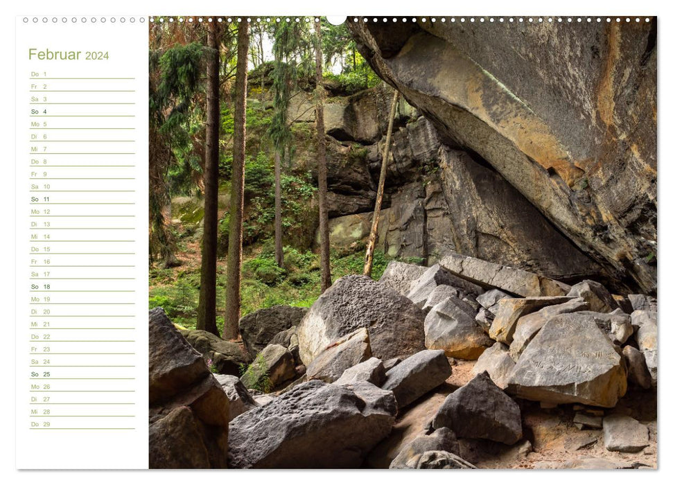 Affensteine ​​Perspectives - Elbe Sandstone (CALVENDO Wall Calendar 2024) 