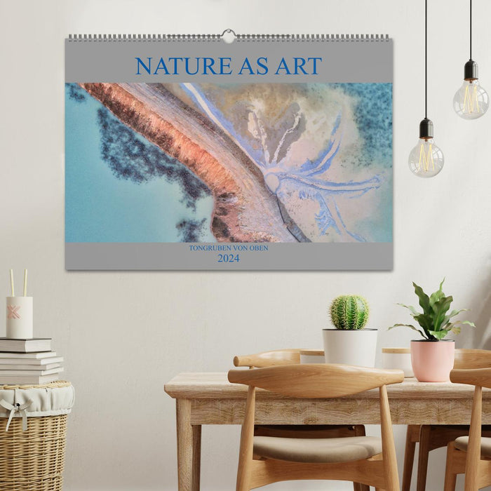 La nature comme art - les fosses d'argile vues d'en haut (calendrier mural CALVENDO 2024) 