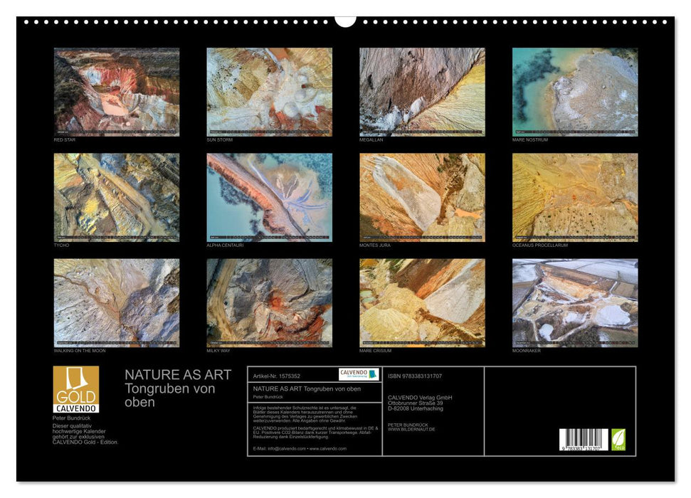 La nature comme art - les fosses d'argile vues d'en haut (calendrier mural CALVENDO 2024) 