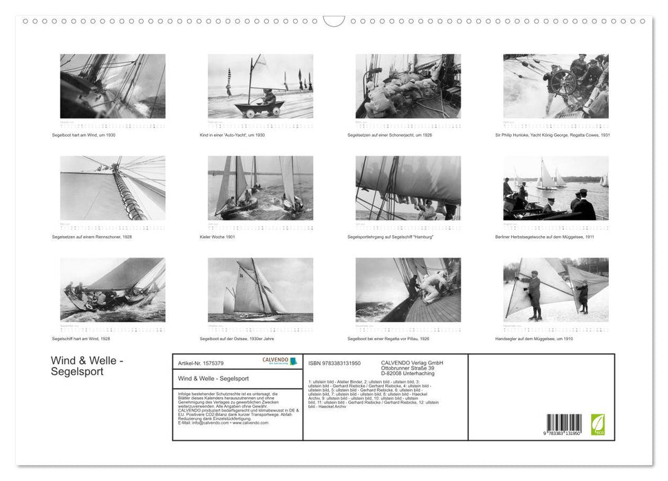 Wind &amp; Waves - Sailing Sports (CALVENDO Wall Calendar 2024) 