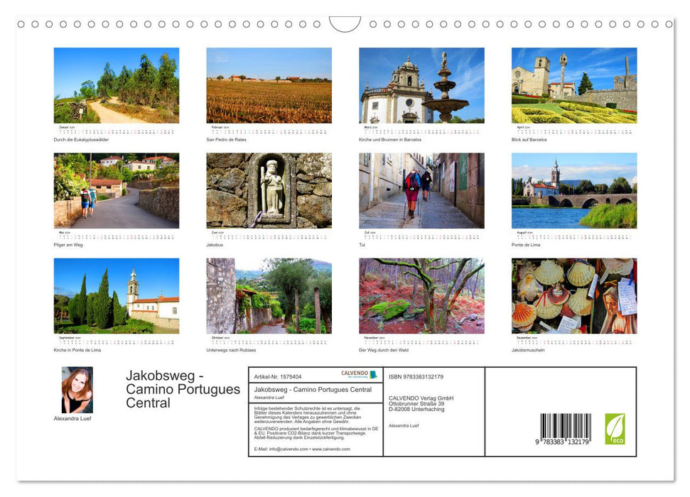 Jakobsweg - Camino Portugues Central (CALVENDO Wandkalender 2024)