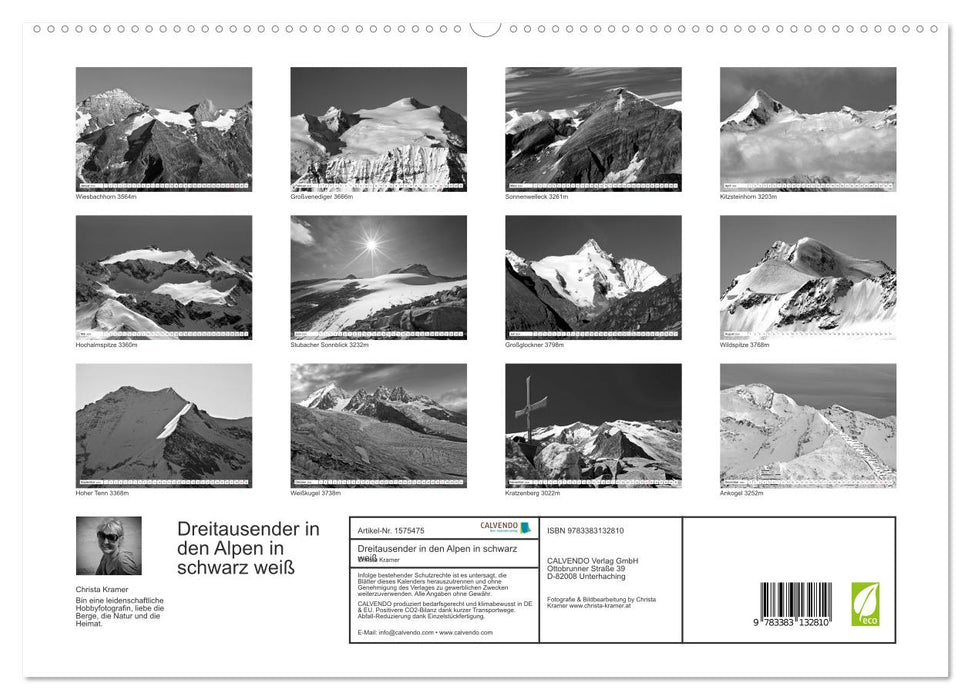 Dreitausender in den Alpen (CALVENDO Premium Wandkalender 2024)