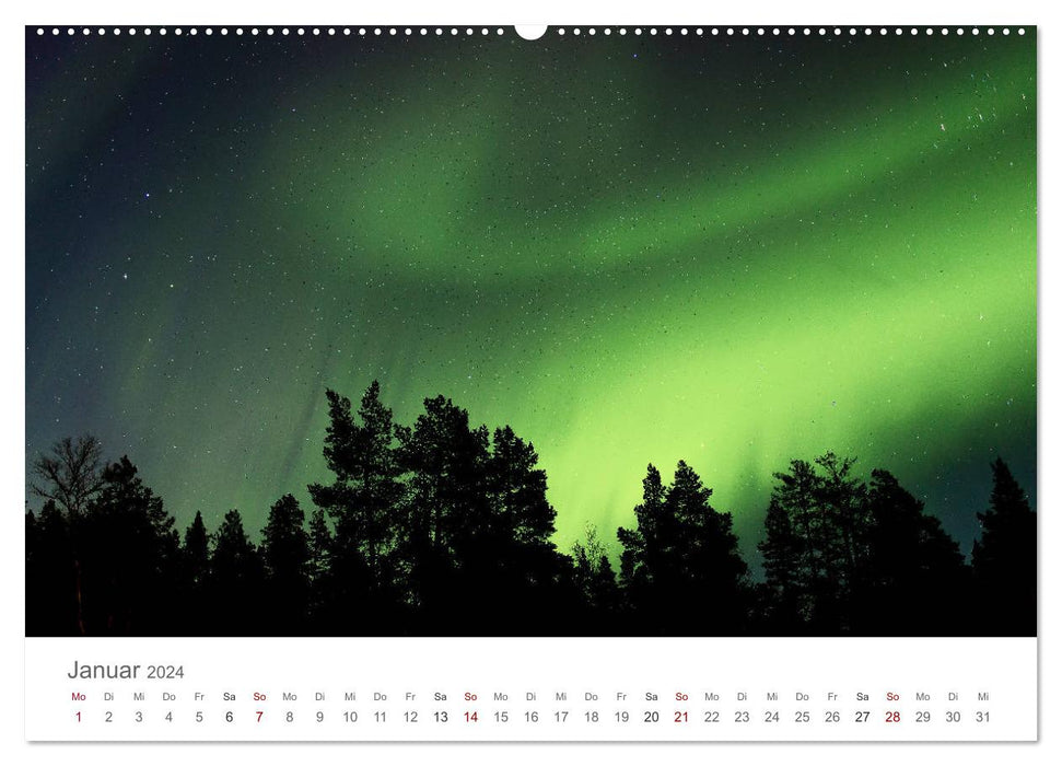 Nordlichter - Magische Nächte in Skandinavien (CALVENDO Premium Wandkalender 2024)