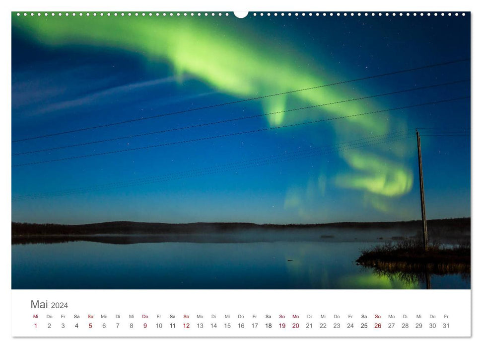 Aurores boréales – Nuits magiques en Scandinavie (Calvendo Premium Wall Calendar 2024) 