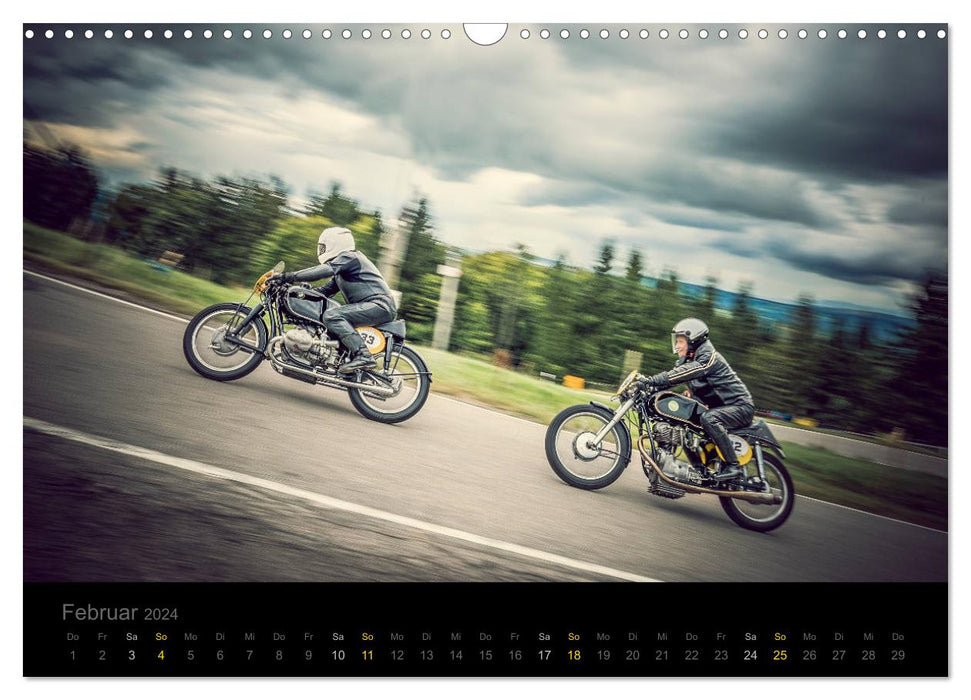 Motos classiques sur les pistes (calendrier mural CALVENDO 2024) 