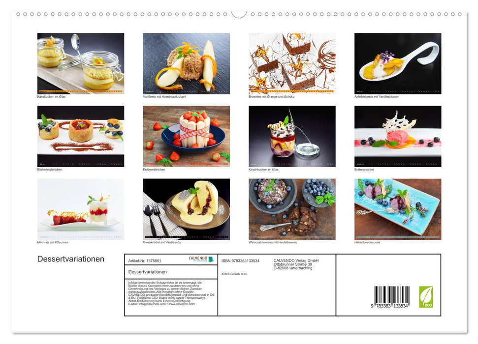 DESSERTVARIATIONEN (CALVENDO Premium Wandkalender 2024)