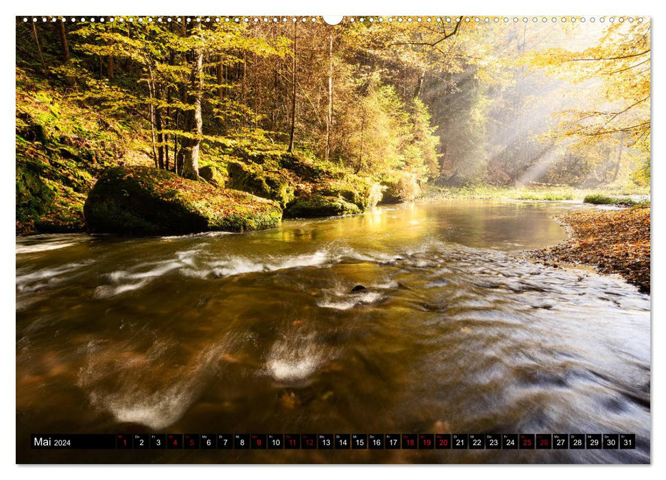 Elbe Sandstone Mountains: On the move in Saxon and Bohemian Switzerland (CALVENDO Premium Wall Calendar 2024) 