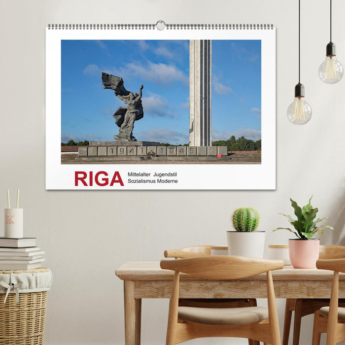 Riga – Mittelalter, Jugendstil, Sozialismus und Moderne (CALVENDO Wandkalender 2024)