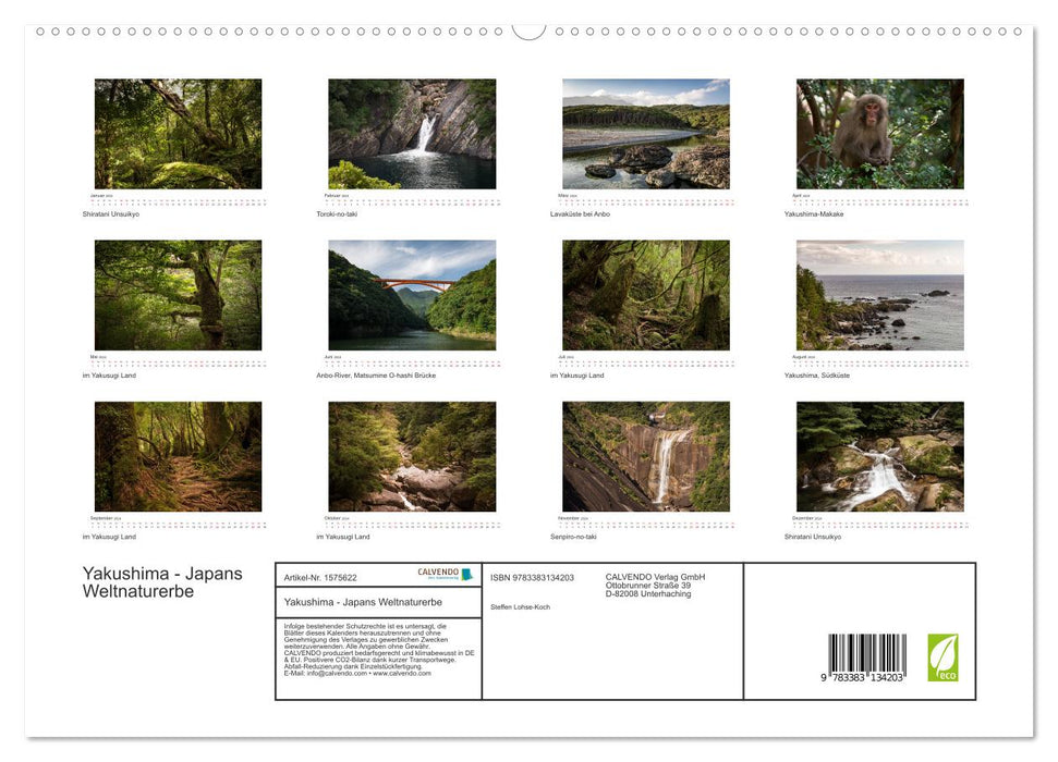 Yakushima - Patrimoine naturel mondial du Japon (Calvendo Premium Wall Calendar 2024) 