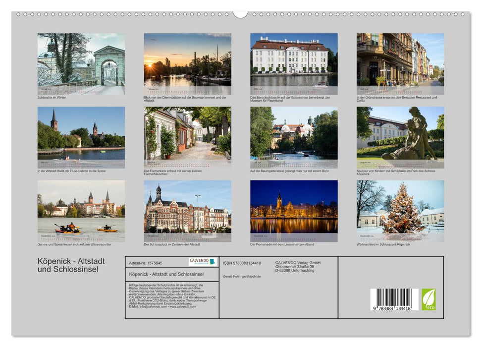 Köpenick - Old Town and Castle Island (CALVENDO Premium Wall Calendar 2024) 