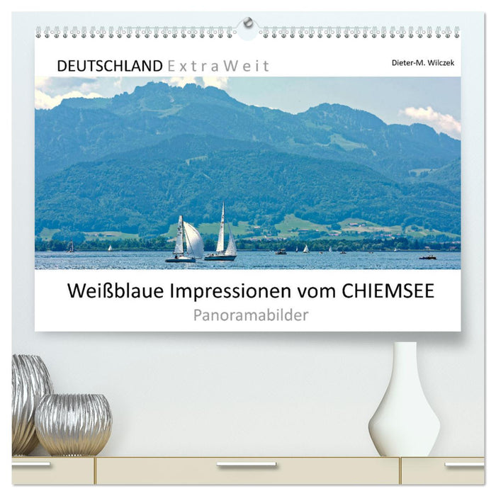 White-blue impressions of CHIEMSEE panoramic pictures (CALVENDO Premium Wall Calendar 2024) 