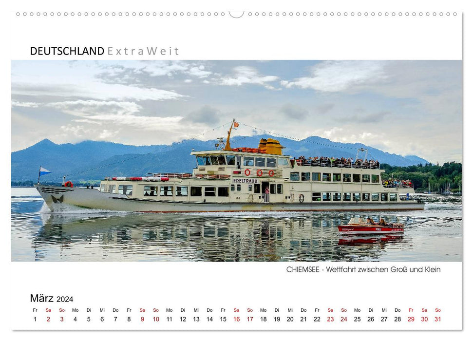 Weißblaue Impressionen vom CHIEMSEE Panoramabilder (CALVENDO Premium Wandkalender 2024)