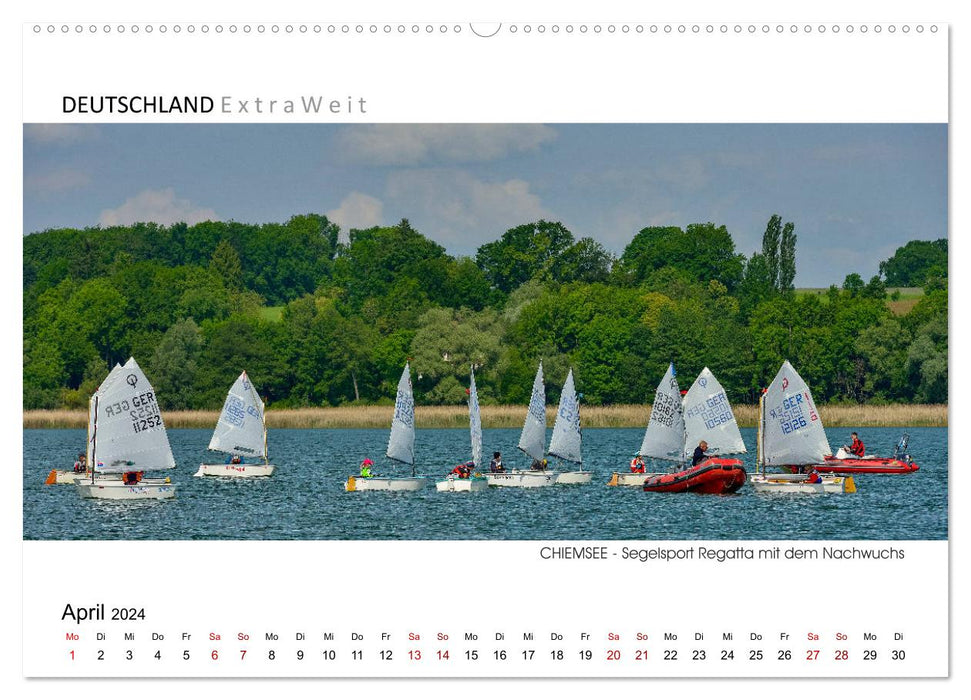 White-blue impressions of CHIEMSEE panoramic pictures (CALVENDO Premium Wall Calendar 2024) 