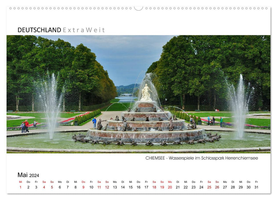 White-blue impressions of CHIEMSEE panoramic pictures (CALVENDO Premium Wall Calendar 2024) 