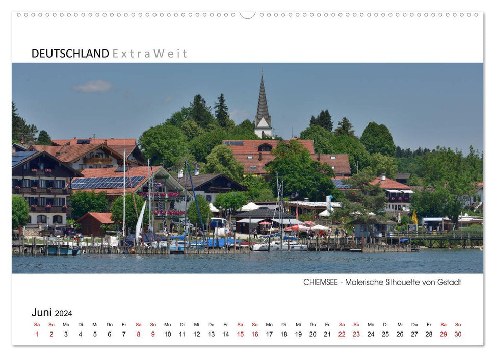 Impressions blanc-bleu des images panoramiques CHIEMSEE (Calvendo Premium Wall Calendar 2024) 