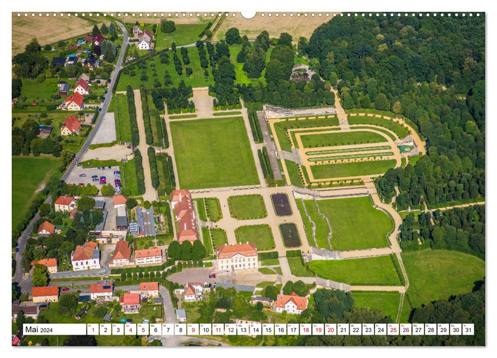 Saxony's splendor - historical highlights from a bird's eye view (CALVENDO Premium Wall Calendar 2024) 