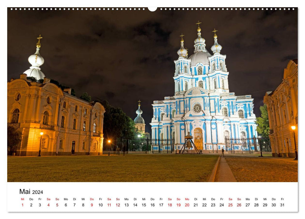 Saint-Pétersbourg la nuit (Calendrier mural CALVENDO Premium 2024) 