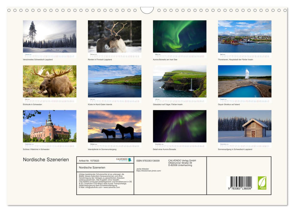 Nordic sceneries (CALVENDO wall calendar 2024) 