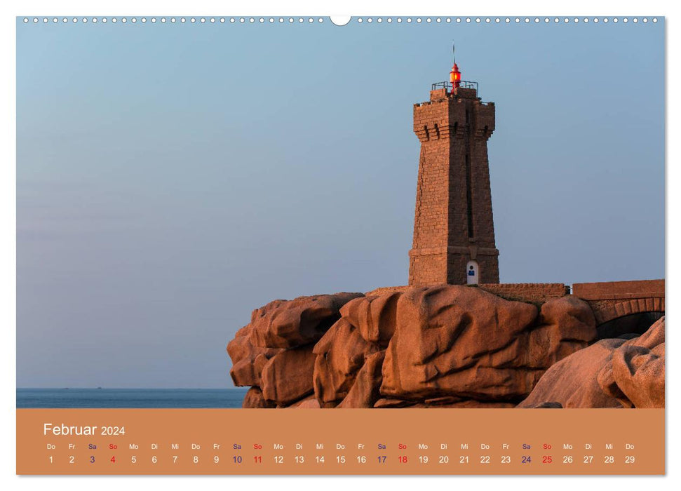 Côte de Granit Rose - The red north of Brittany (CALVENDO Premium Wall Calendar 2024) 