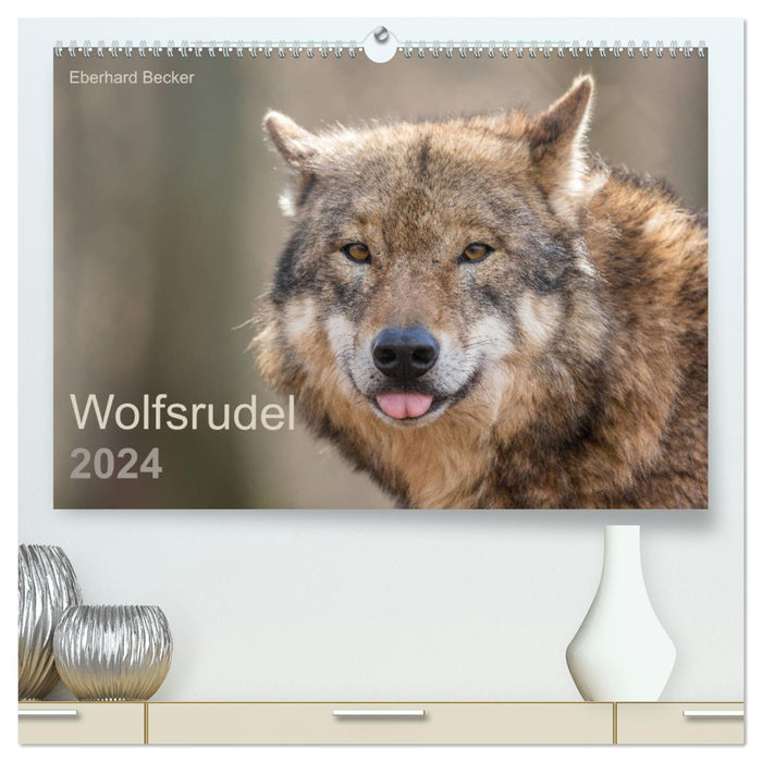 Meute de loups (Calendrier mural CALVENDO Premium 2024) 
