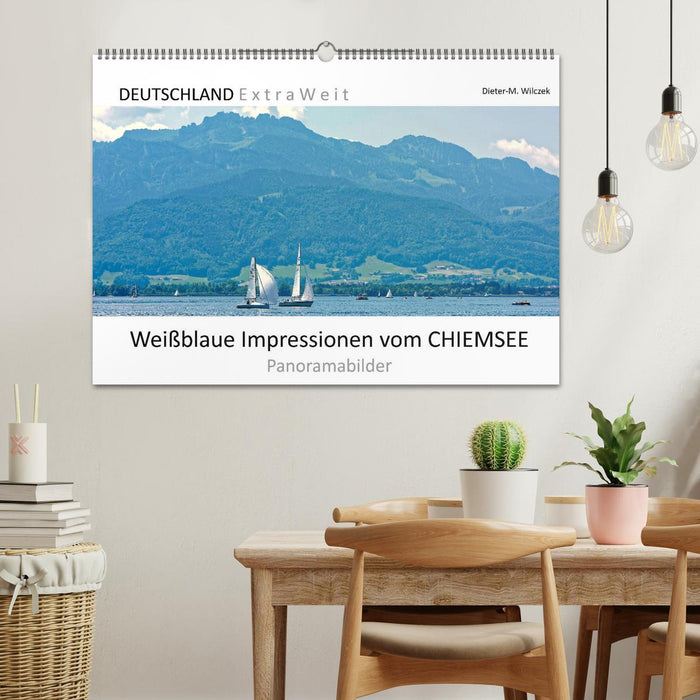 Weißblaue Impressionen vom CHIEMSEE Panoramabilder (CALVENDO Wandkalender 2024)