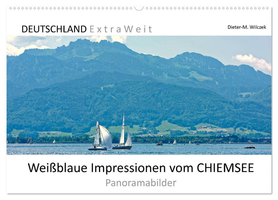 Impressions blanc-bleu de photos panoramiques CHIEMSEE (calendrier mural CALVENDO 2024) 