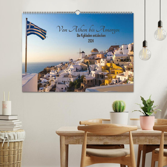 D'Athènes à Amorgos - Découvrez les Cyclades (Calendrier mural CALVENDO 2024) 