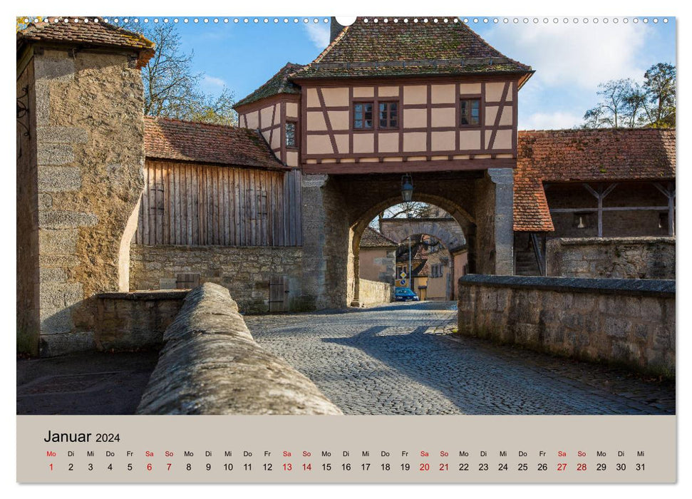Das mittelalterliche Rothenburg (CALVENDO Wandkalender 2024)